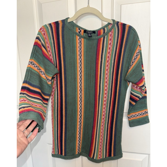 Chaps Sweaters - Chaps Southwestern Aztec Stripe Sweater Women's S Boho Coastal Grandma Knit Top